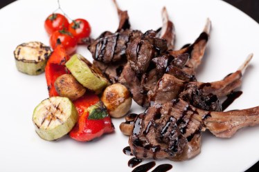 Roasted Lamb Chops on balsamic Sauce
